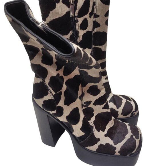 Steve Madden Leather Chunky Cow Platform Boots $189 Nordstroms Unworn sz 8.5 - Picture 2 of 9